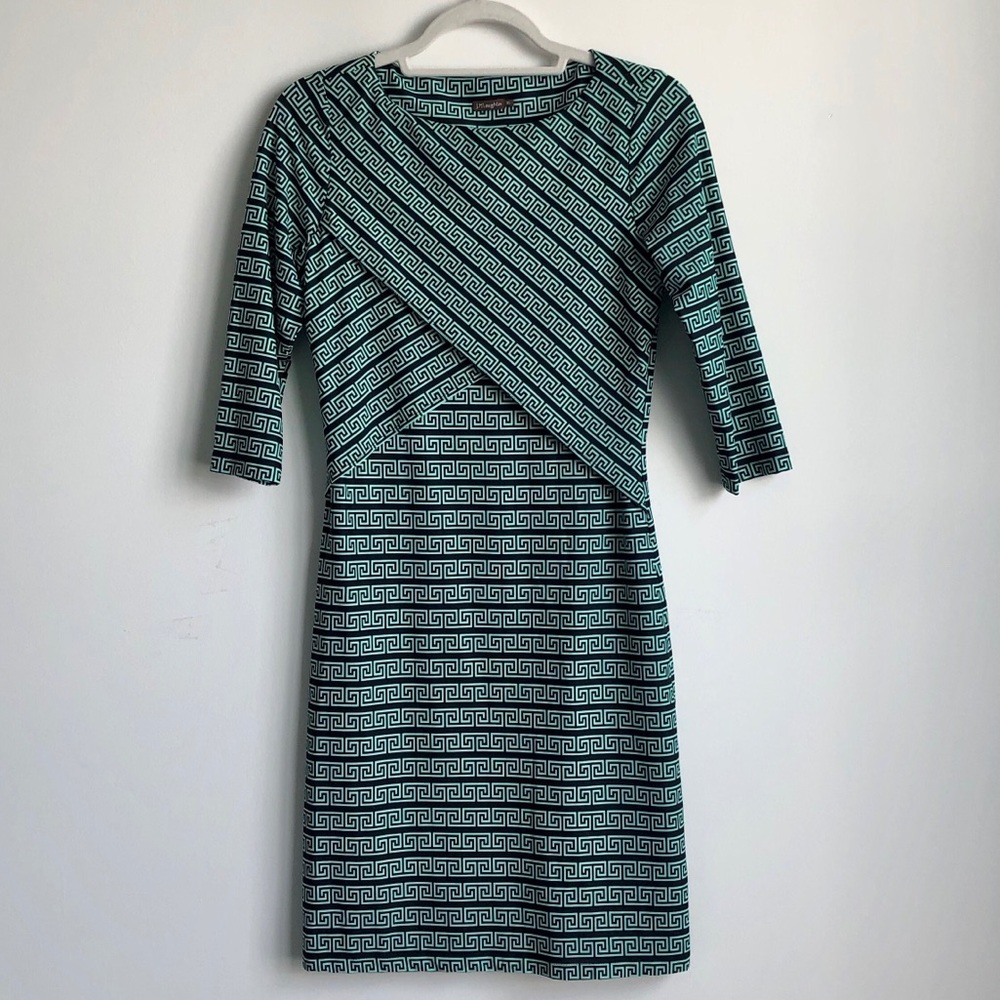 J. McLaughlin Green Mosaic Dress XS